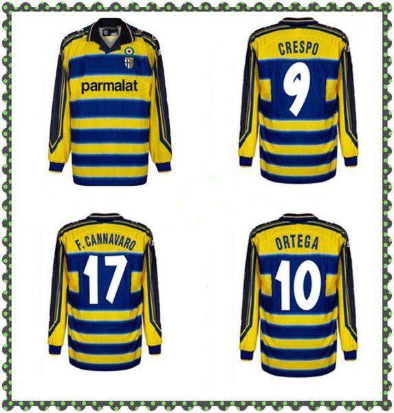 long sleeve 1999 2000 parma retro soccer jersey home 99 00 8 baggio 9 crespo 10 ortega 11 amoroso f cannavaro football shirt, Black;yellow
long sleeve 1999 2000 parma retro soccer jersey home 99 00 8 baggio 9 crespo 10 ortega 11 amoroso f cannavaro football shirt, Black;yellow