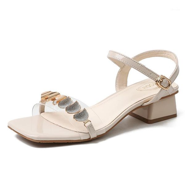 women sandals medium heel sandals open metal decoration ankle strap shallow thick heel high fashion women's shoes1, Black
women sandals medium heel sandals open metal decoration ankle strap shallow thick heel high fashion women's shoes1, Black