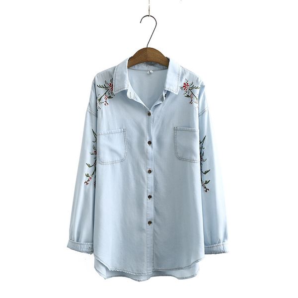 xl-4xl plus size blue woman tencel floral blouse embroidered vintage ol light denim elegant long sweaters z6ay, White
xl-4xl plus size blue woman tencel floral blouse embroidered vintage ol light denim elegant long sweaters z6ay, White