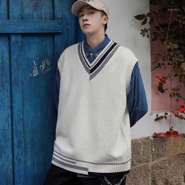 loose sweater autumn and winter new v-neck sweater sleeveless vest literary fashion color matching vest1, Black;white
loose sweater autumn and winter new v-neck sweater sleeveless vest literary fashion color matching vest1, Black;white
