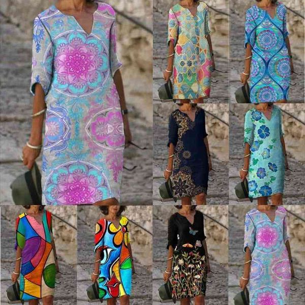 vintage printing women dress v-neck half sleeve a-line dresses casual fashion spring female loose sundress beach dresses, Black;gray
vintage printing women dress v-neck half sleeve a-line dresses casual fashion spring female loose sundress beach dresses, Black;gray