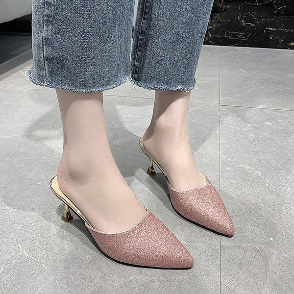 women slippers summer lady high heels fashion stilettos mules loafer casual outdoor bling slides shoes woman sandals footwear, Black
women slippers summer lady high heels fashion stilettos mules loafer casual outdoor bling slides shoes woman sandals footwear, Black