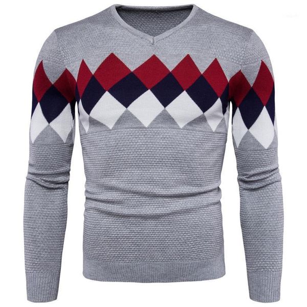 men fashion casual colorful rhombus pattern slim sweaters v-neck warm knitting pullover sweater1, White;black
men fashion casual colorful rhombus pattern slim sweaters v-neck warm knitting pullover sweater1, White;black
