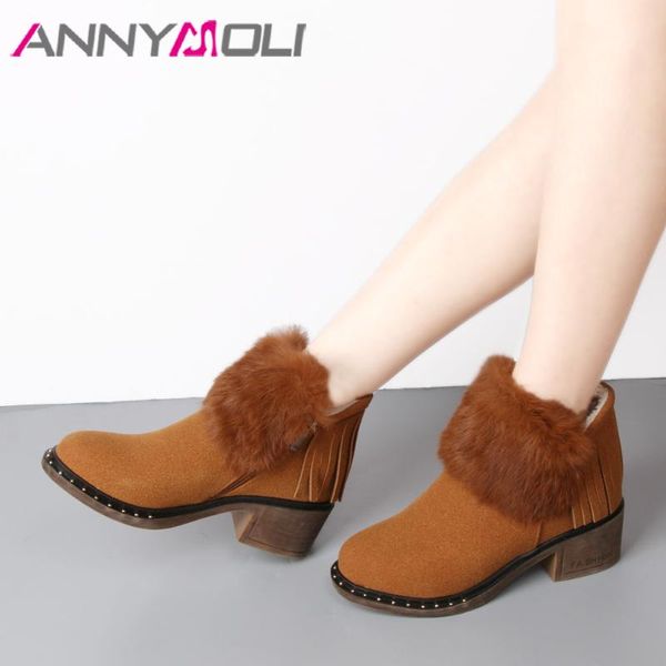boots annymoli tassel plush snow ankle winter shoes women cow suede real fur thick high heel black 42-43
boots annymoli tassel plush snow ankle winter shoes women cow suede real fur thick high heel black 42-43