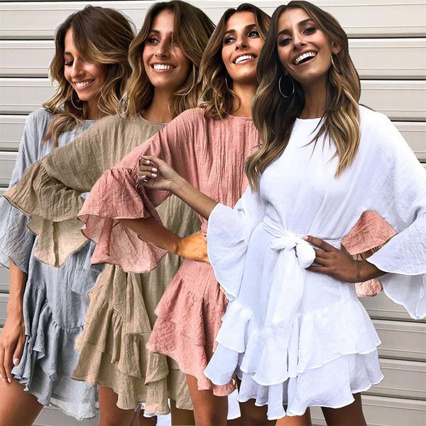 spring and autumn 2020 fashion style skirt three-quarter sleeve round neck womens dress 101052, White;black
spring and autumn 2020 fashion style skirt three-quarter sleeve round neck womens dress 101052, White;black