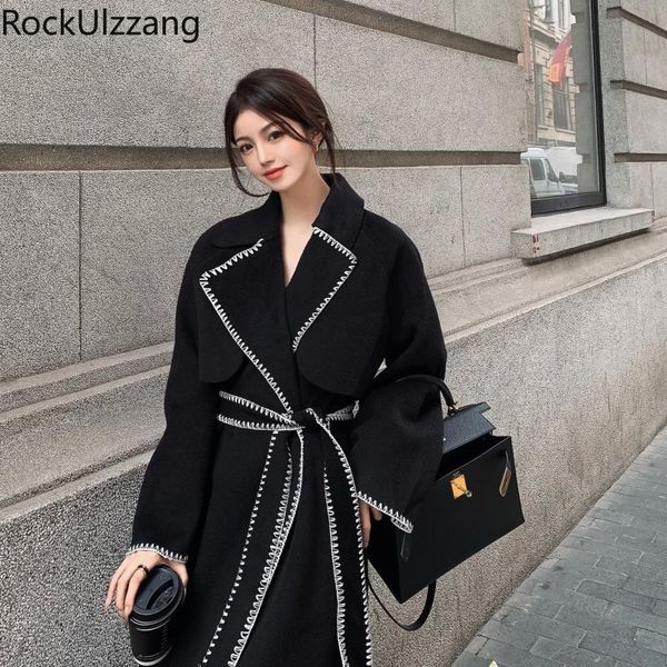 wool blend with belt sashes coat long korean black overcoat vintage fashion windbreaker winter warm chaqueta 2020 women outwear
wool blend with belt sashes coat long korean black overcoat vintage fashion windbreaker winter warm chaqueta 2020 women outwear