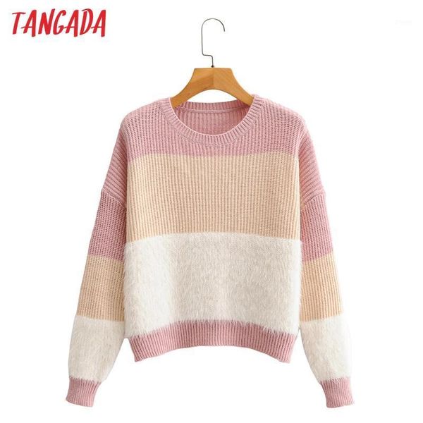 tangada fall 2020 women pink bolor block sweater cashmere knitted pullover sweater round neck jumper sy2731, White;black
tangada fall 2020 women pink bolor block sweater cashmere knitted pullover sweater round neck jumper sy2731, White;black