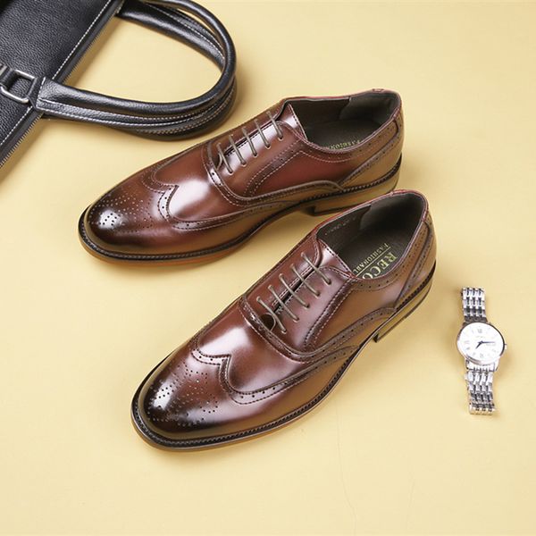 korean male style big wedding dress genuine leather bullock shoes carved brogue shoe zapatos hombre mans 7q17, Black
korean male style big wedding dress genuine leather bullock shoes carved brogue shoe zapatos hombre mans 7q17, Black