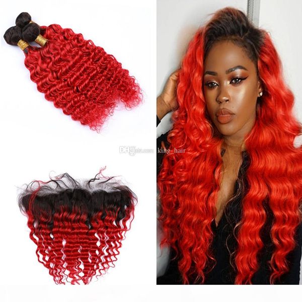 dark root ear to ear frontal with deep curly hair extension ombre colored deep wave 1b red 3bundles with 13x4 frontal, Black
dark root ear to ear frontal with deep curly hair extension ombre colored deep wave 1b red 3bundles with 13x4 frontal, Black