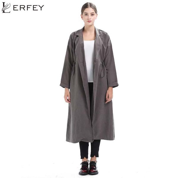 lerfey solid women street casual coats autumn turn down collar sigle button outwears long adjustable waist trench pockets coats, Tan;black
lerfey solid women street casual coats autumn turn down collar sigle button outwears long adjustable waist trench pockets coats, Tan;black