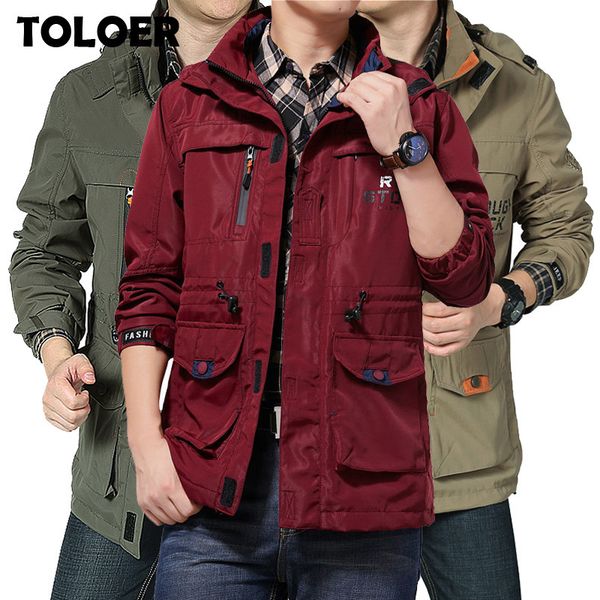bomber jacket men autumn winter multi-pocket waterproof military tactical jackets casual windbreaker mens coat outdoor hooded 201111, Black;brown
bomber jacket men autumn winter multi-pocket waterproof military tactical jackets casual windbreaker mens coat outdoor hooded 201111, Black;brown