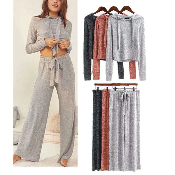 fashion casual autumn hooded new women's sports wide leg sweater set t299, Gray
fashion casual autumn hooded new women's sports wide leg sweater set t299, Gray
