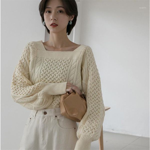 new autumn winter casual sweater female long sleeve solid square collar coat women warm thick cropped knitted ladies y5391, White;black
new autumn winter casual sweater female long sleeve solid square collar coat women warm thick cropped knitted ladies y5391, White;black
