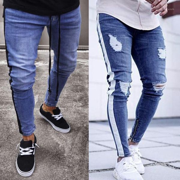 new long pencil pants ripped jeans mens stretch denim pants distressed ripped freyed slim fit zipper jeans trousers1, Blue
new long pencil pants ripped jeans mens stretch denim pants distressed ripped freyed slim fit zipper jeans trousers1, Blue