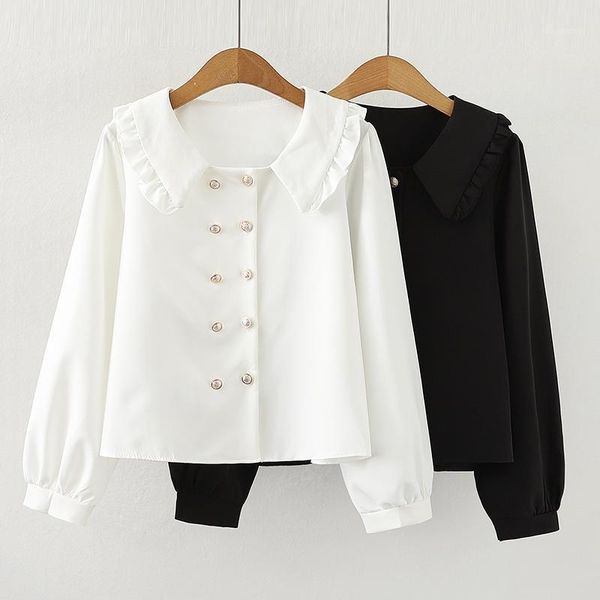 women's blouses & shirts 2021 placket button long sleeve loose female kawaii women casual office blouse turn-down collar sweet shirt 1, White
women's blouses & shirts 2021 placket button long sleeve loose female kawaii women casual office blouse turn-down collar sweet shirt 1, White