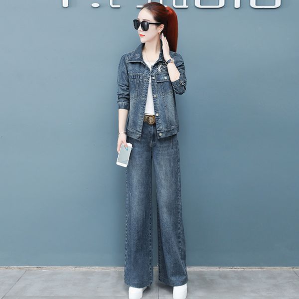 embroidered letter mode loose application cowboy women's suit blue streetwear denim coat and vintage leg broad jeans 2020, Gray
embroidered letter mode loose application cowboy women's suit blue streetwear denim coat and vintage leg broad jeans 2020, Gray