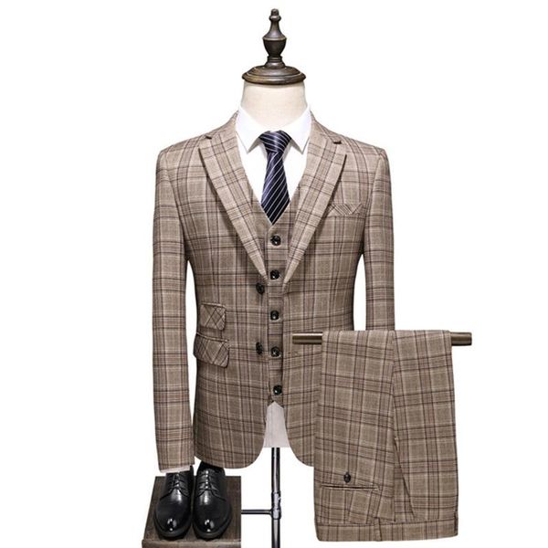 men's suits & blazers slim fit plaid suit high-quality groom wedding design 3 pieces (blazer + pants vest) host dress, White;black
men's suits & blazers slim fit plaid suit high-quality groom wedding design 3 pieces (blazer + pants vest) host dress, White;black