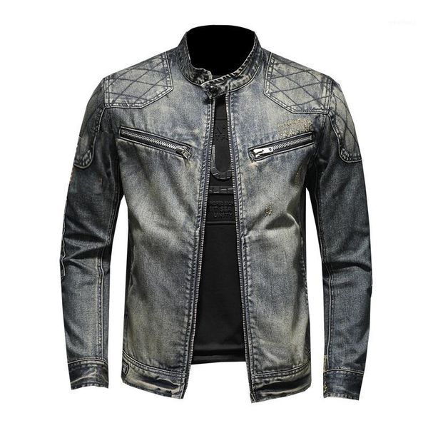 men's jackets spring autumn mens denim jacket men's hip hop retro street casual pilot harajuku fashion slim men's1, Black;brown