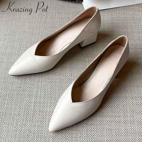 krazing pot genuine leather classic basic dress shoes office lady simple style pointed toe med heels women solid new pumps l7f11, Black
krazing pot genuine leather classic basic dress shoes office lady simple style pointed toe med heels women solid new pumps l7f11, Black