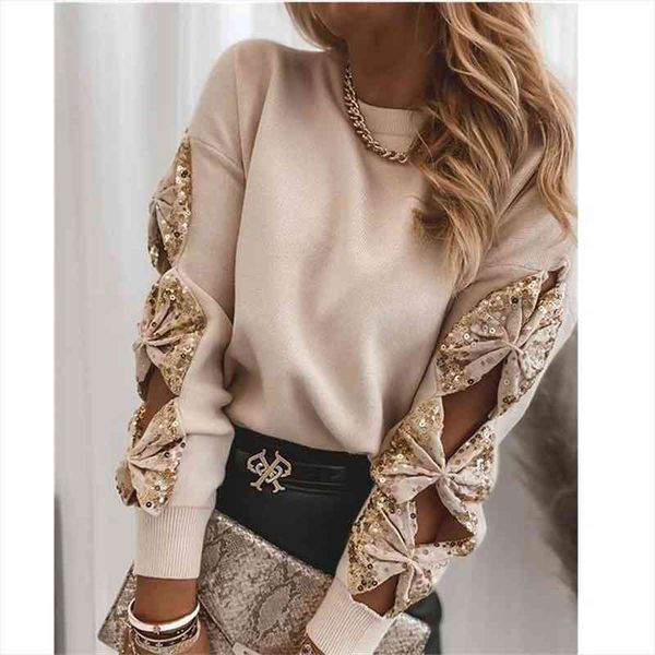 women spring autumn fashion casual crew neck sweaters sequin bowknot cutout long sleeve loose knit pullovers tunic khaki gray, White;black
women spring autumn fashion casual crew neck sweaters sequin bowknot cutout long sleeve loose knit pullovers tunic khaki gray, White;black