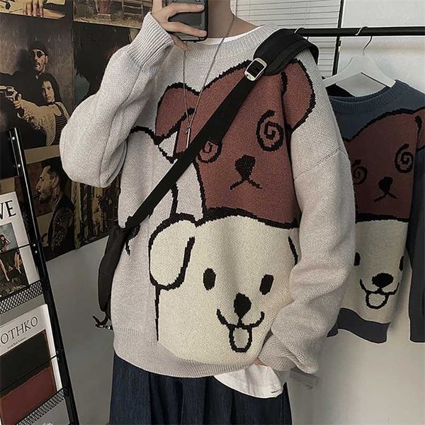 oversized sweater korean style men harajuku cute cartoon dog pattern printing men's clothing winter warm halloween knit pullover 211221, White;black
oversized sweater korean style men harajuku cute cartoon dog pattern printing men's clothing winter warm halloween knit pullover 211221, White;black