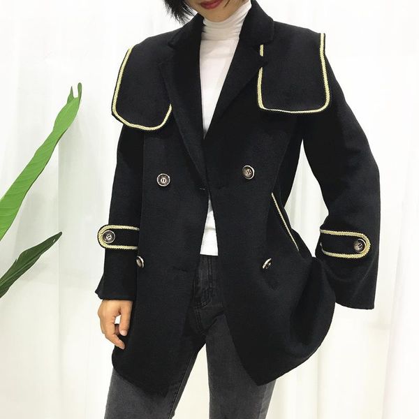 women's wool & blends navy wind of fund 2021 autumn winters is two-sided, cashmere coat female european suit brought little cloth, Black
women's wool & blends navy wind of fund 2021 autumn winters is two-sided, cashmere coat female european suit brought little cloth, Black