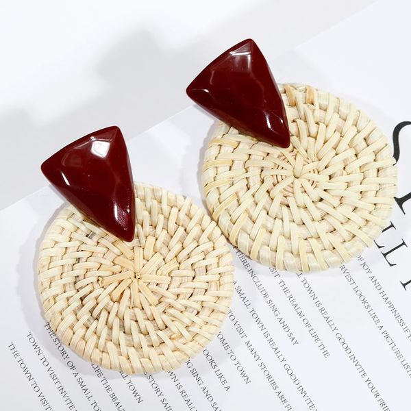 aensoa new korea geometric wooden round big drop earrings for women natural bamboo straw weave rattan knit vine beach earrings, Silver
aensoa new korea geometric wooden round big drop earrings for women natural bamboo straw weave rattan knit vine beach earrings, Silver