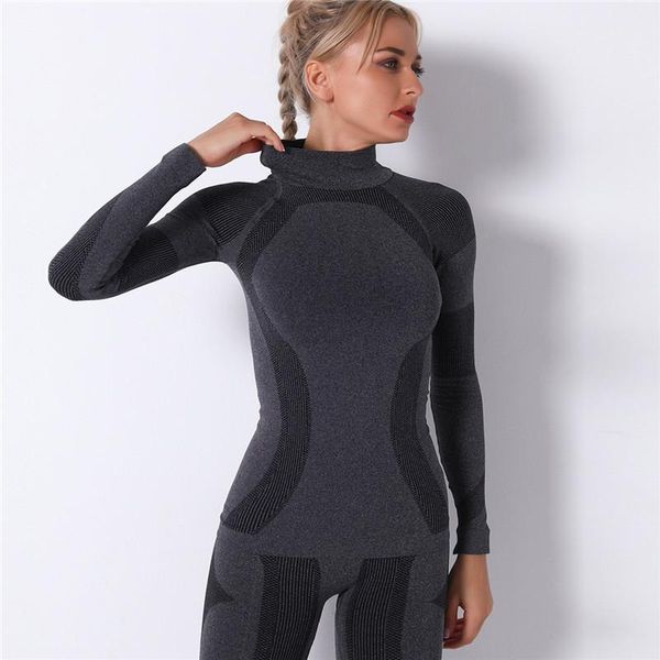 autumn new seamless knitted striped moisture wicking long-sleeved yoga running sports fitness for women gym clothing1, Gray;blue
autumn new seamless knitted striped moisture wicking long-sleeved yoga running sports fitness for women gym clothing1, Gray;blue