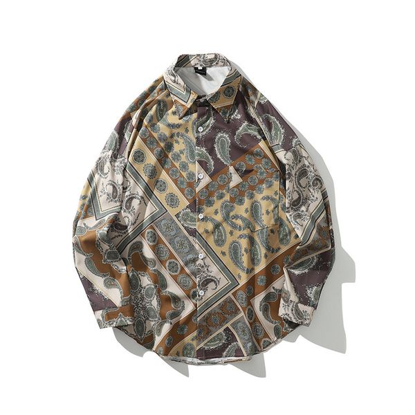2021 new vintage paisley style printed long hawaiian sleeve fashion streetwear shirts fine men's fit male fc1o, White;black
2021 new vintage paisley style printed long hawaiian sleeve fashion streetwear shirts fine men's fit male fc1o, White;black