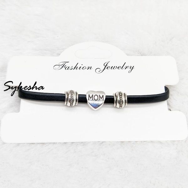 antique alloy mom words charm leather strap handmade bracelet mother's day birthday christmas gift, Black
antique alloy mom words charm leather strap handmade bracelet mother's day birthday christmas gift, Black