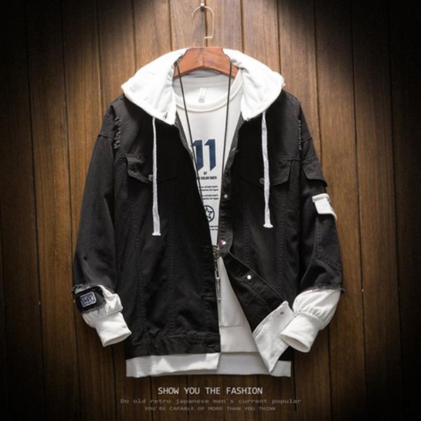 2020 men autumn hooded slim denim jackets jean coats good quality men cotton holes denim coats fashion jean jackets size s-2xl, Black;brown
2020 men autumn hooded slim denim jackets jean coats good quality men cotton holes denim coats fashion jean jackets size s-2xl, Black;brown