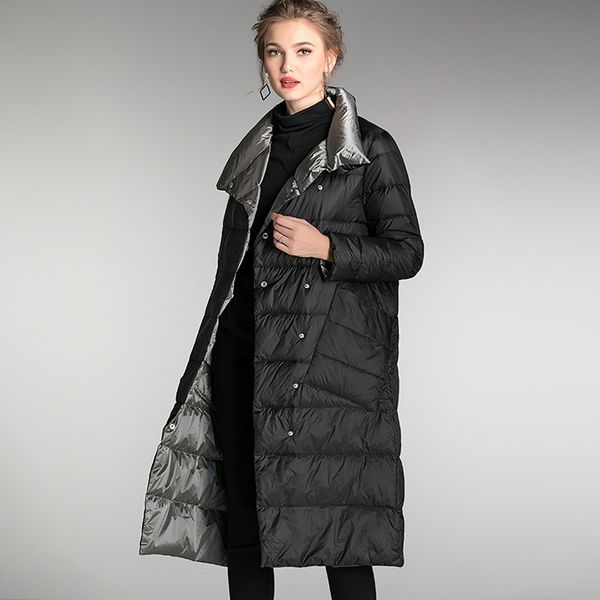 luzuzi double side women's winter down jacket fashion long double-breasted down coat female warm white duck down parka 201103, Black
luzuzi double side women's winter down jacket fashion long double-breasted down coat female warm white duck down parka 201103, Black