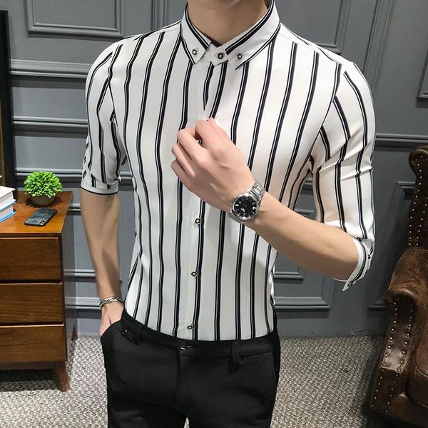 shirt fashion 2020 new men's luxury shirts men's baggy blend striped half sleeve pocket turn down collar men, White;black
shirt fashion 2020 new men's luxury shirts men's baggy blend striped half sleeve pocket turn down collar men, White;black