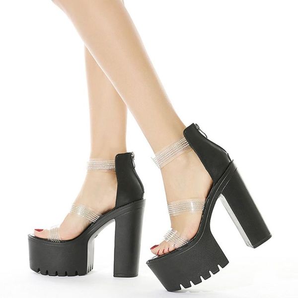 ribetrini new arrival female mixed color zipper platform high heel shoes women sandals elegant design party sandals, Black
ribetrini new arrival female mixed color zipper platform high heel shoes women sandals elegant design party sandals, Black