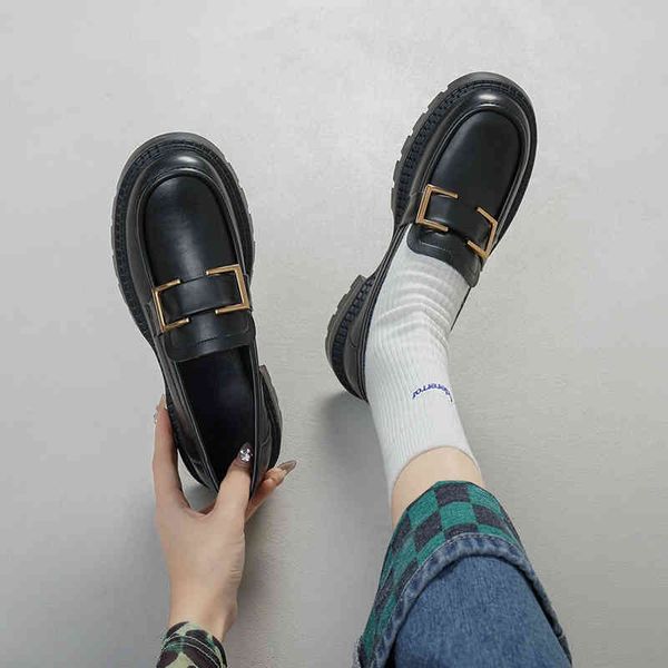 2022 new women's spring english style small leather shoes versatile thick heel casual single shoes women, Black
2022 new women's spring english style small leather shoes versatile thick heel casual single shoes women, Black