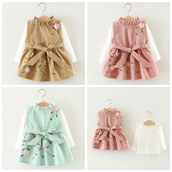 baby girls dress embroidered flower girl dresses shirts 2pcs sets long sleeve printed girls vest skirt boutique baby clothing bt4036, White
baby girls dress embroidered flower girl dresses shirts 2pcs sets long sleeve printed girls vest skirt boutique baby clothing bt4036, White