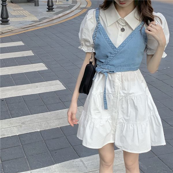 2021 portrait puff female summer new elegant denim vest and high street dress fashion two short dressed pieces 7xu5, Black;gray
2021 portrait puff female summer new elegant denim vest and high street dress fashion two short dressed pieces 7xu5, Black;gray