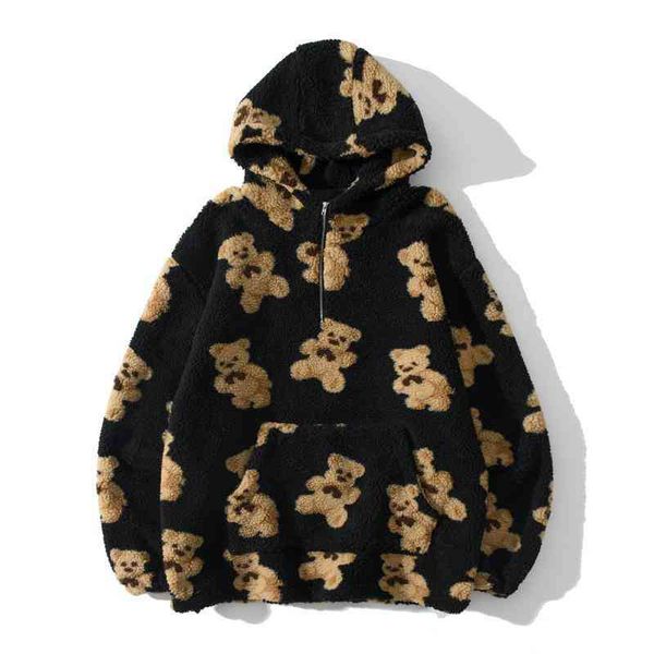 hoodies & men's sweatshirts winter plus velvet hooded streetwear hip hop bear print half zipper pullover harajuku casual outerwear, Black
hoodies & men's sweatshirts winter plus velvet hooded streetwear hip hop bear print half zipper pullover harajuku casual outerwear, Black