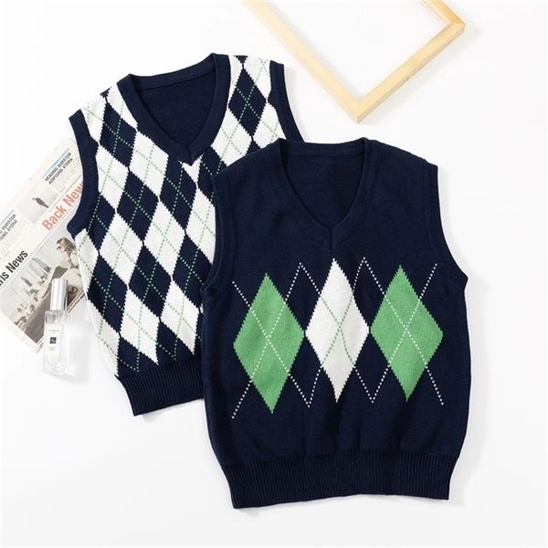 women argyle v-neck sweater vest y201128, Black;white 
women argyle v-neck sweater vest y201128, Black;white