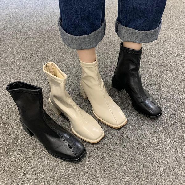 white shoes women's leather ankle boots boots-women zipper winter footwear rock low autumn rubber 2021 med ladies solid basic ho, Black
white shoes women's leather ankle boots boots-women zipper winter footwear rock low autumn rubber 2021 med ladies solid basic ho, Black