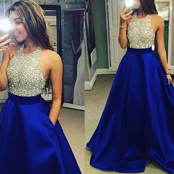 vestido longo royal blue long prom dress 2019 gorgeous ball gown scoop crystal prom dresses robe with pocket1, White;black
vestido longo royal blue long prom dress 2019 gorgeous ball gown scoop crystal prom dresses robe with pocket1, White;black
