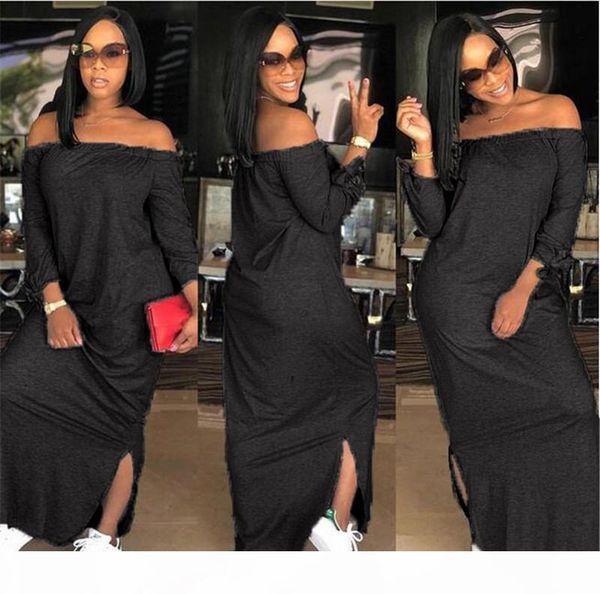female pure color fashion dress summer designer slash neck women dresses casual ladies panelled loose clothing, Black;gray
female pure color fashion dress summer designer slash neck women dresses casual ladies panelled loose clothing, Black;gray