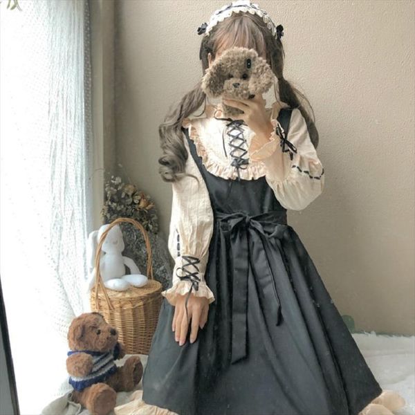 japanese harajuku women lolita style party dress gothic bandage bow patchwork cute girl cosplay dress kawaii ruffles, Black;gray
japanese harajuku women lolita style party dress gothic bandage bow patchwork cute girl cosplay dress kawaii ruffles, Black;gray