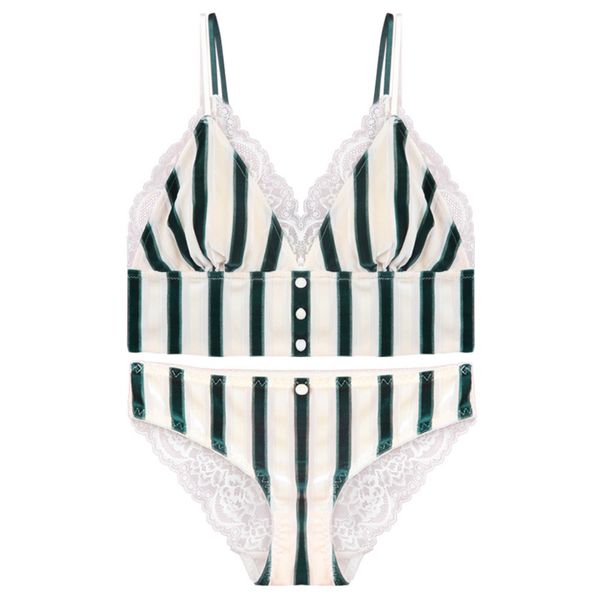 cinoon stripe velvet bra set underwear removable padded breathable lace brassiere wireless lingerie push up bralette set c1212, Black;white
cinoon stripe velvet bra set underwear removable padded breathable lace brassiere wireless lingerie push up bralette set c1212, Black;white