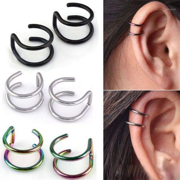 clip-on & screw back 1 pair ear cuff cartilage ring fake clip on wrap upper non pierced closure body jewelry1, Silver
clip-on & screw back 1 pair ear cuff cartilage ring fake clip on wrap upper non pierced closure body jewelry1, Silver