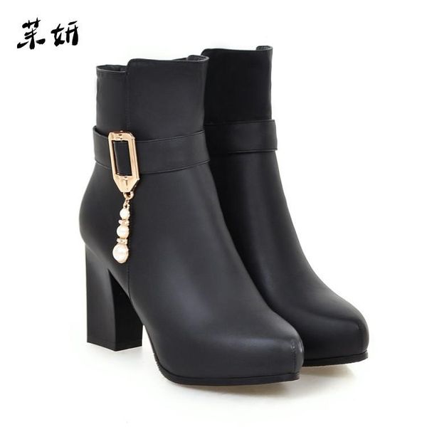 autumn women ankle boots shoes casual tassel fashion square heels high plus size zip, Black
autumn women ankle boots shoes casual tassel fashion square heels high plus size zip, Black