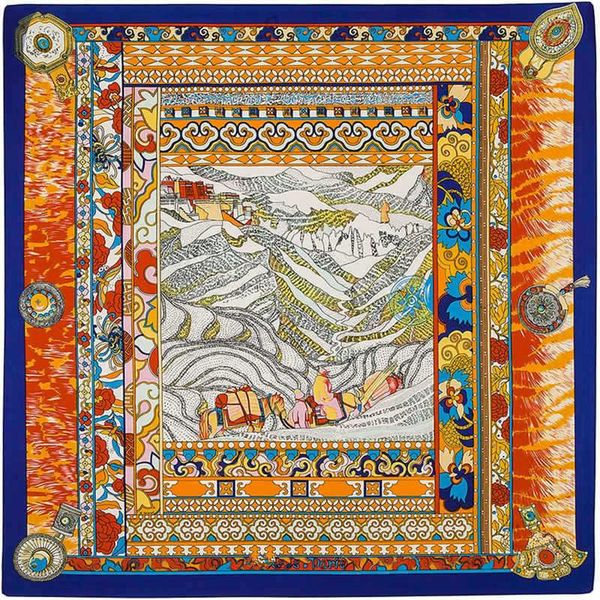 100% silk square scarf women national wind mountain print bandana shawls twill scarf female foulard silk hijab lady bufandas jlltli, Black
100% silk square scarf women national wind mountain print bandana shawls twill scarf female foulard silk hijab lady bufandas jlltli, Black