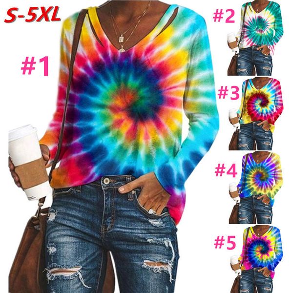women designer clothes fashion tie-dye printed long-sleeved v-neck sweatershirt pullover blouse t-shirt autumn winter s-5xl e120503, White
women designer clothes fashion tie-dye printed long-sleeved v-neck sweatershirt pullover blouse t-shirt autumn winter s-5xl e120503, White