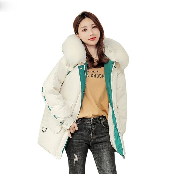 2021 winter korean medium length down jacket for women with thickened thermal embroidery collar coat, Black;brown
2021 winter korean medium length down jacket for women with thickened thermal embroidery collar coat, Black;brown