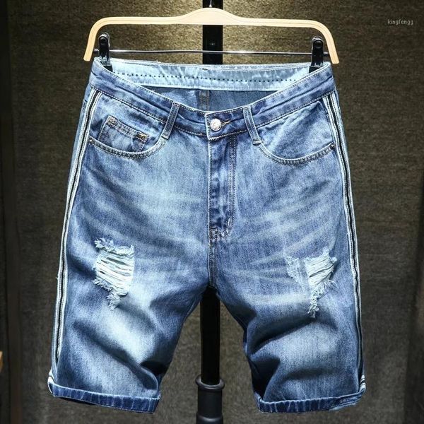 2020 summer new fashion casual slim fit ripped retro short jeans male1, Blue
2020 summer new fashion casual slim fit ripped retro short jeans male1, Blue
